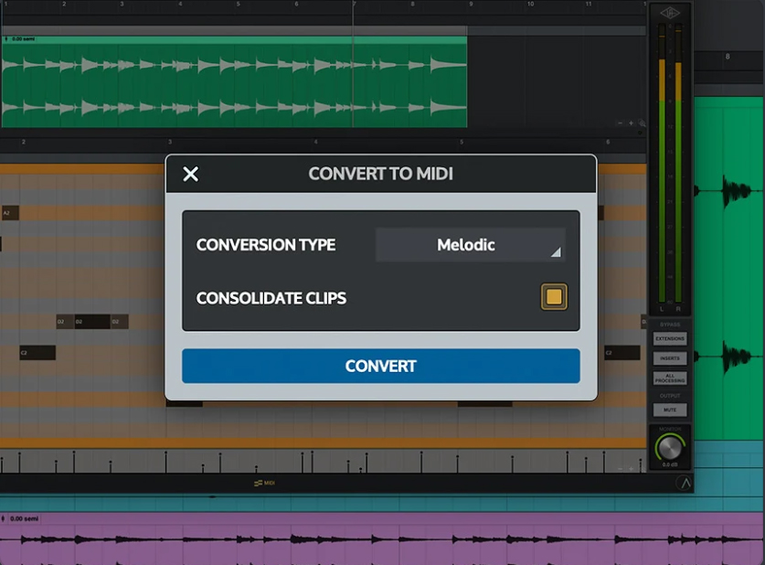 LUNA Studio Audio to MIDI